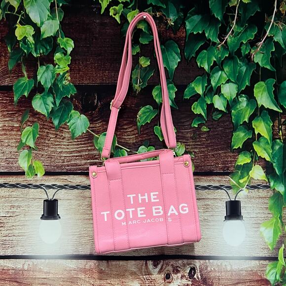 Boutique + Handbags - The Leather Crossbody Tote Bag Small Mini Petal Pink 8x6.5x4 Designer Inspired